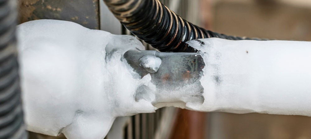 A frozen AC pump.
